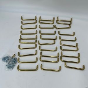 Lot of 30 Vintage Mid Century Modern Furniture Drawer Door Brass Pulls Handles